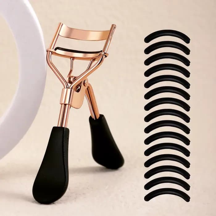 Recourbe-cils portable avec 15 coussinets en silicone
