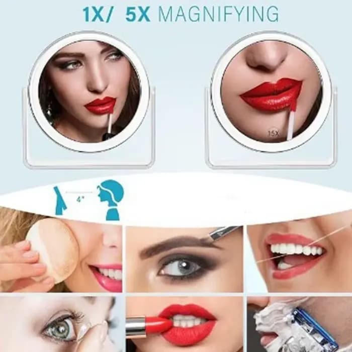 Mode 360 ° Miroir cosmétique rotatif Double face avec support