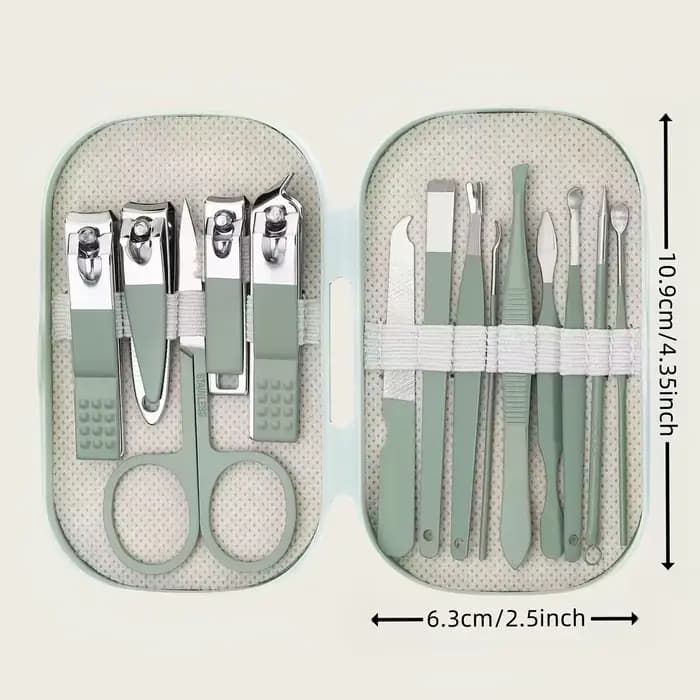 Kit de soin des ongles portable en acier inoxydable 14 en 1