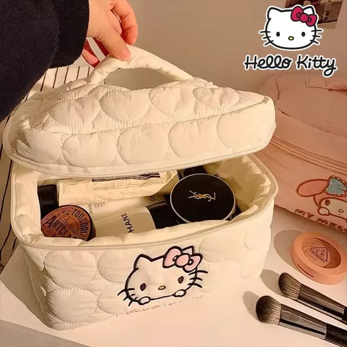 Kawaii Hello Kitty sac de rangement de maquillage grande capacité voyage organisateur de cosmétiques Portable toilette
