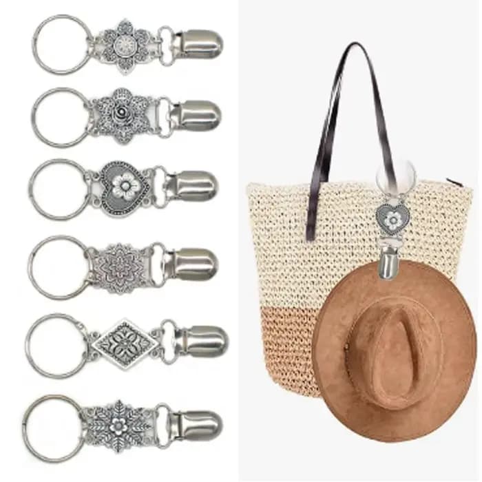 Pince multifonctionnelle pour sac à main, porte-chapeau, accessoires de voyage, pince à canard, fleur vintage