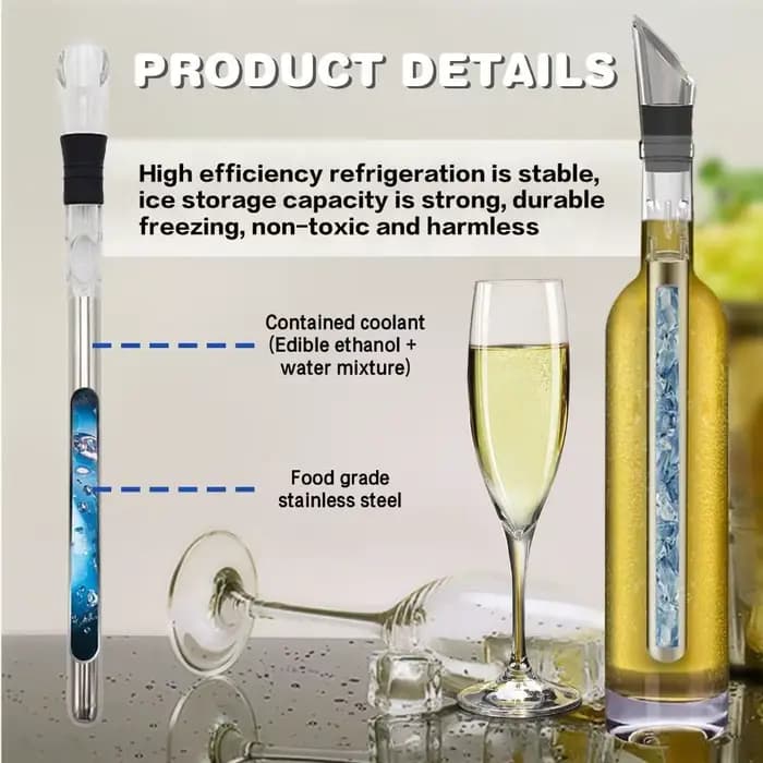 Le bâton de refroidissement du vin en acier inoxydable garde le vin réfrigéré en 15 Minutes bâton de refroidissement de vin refroidisseur rapide