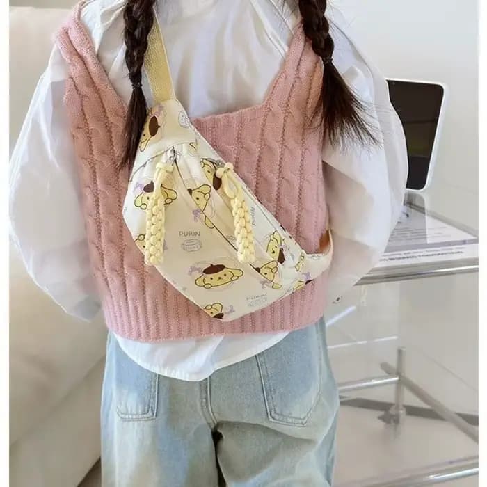 Sac à bandoulière imprimé Kuromi pour femmes et filles