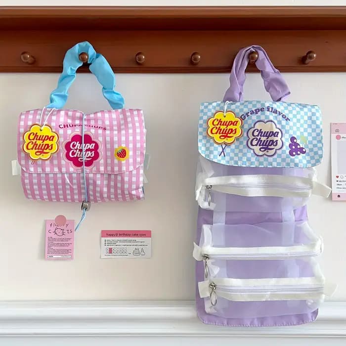 Trousse de maquillage pliante 3 en 1 pour femme – Organisateur de cosmétiques amovible avec un design adapté aux voyages