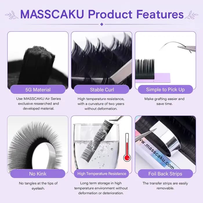 MASSCAKU Faux cils de vison Ellipse Extension