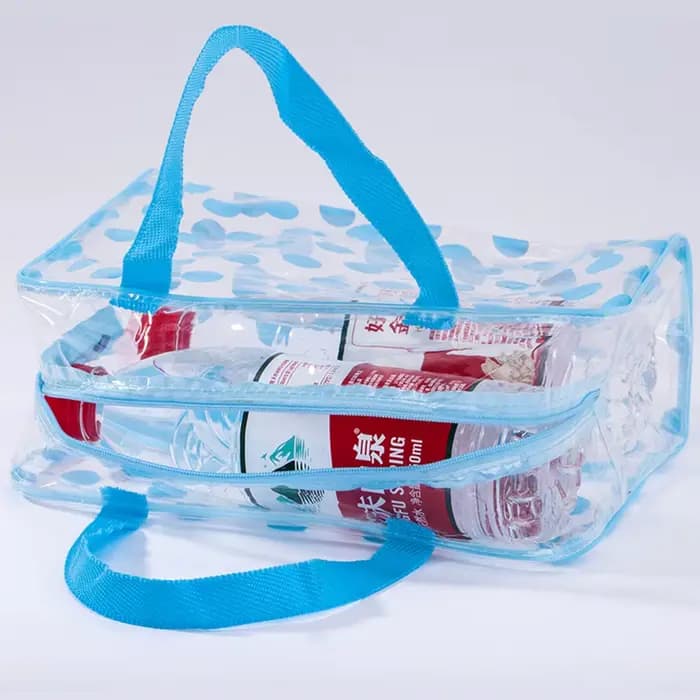 Sac de maquillage transparent à pois pour femmes