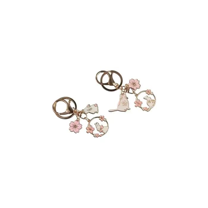 Emballage décoration sac ornements accessoires intérieurs casque pendentif rose Sakura sac pendentifs porte-clés lapin chat porte-clés