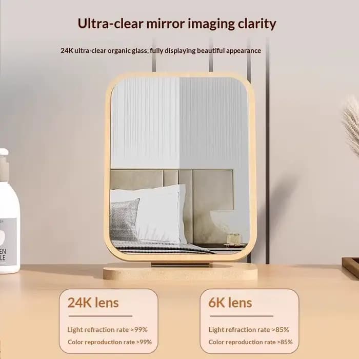 Miroir de maquillage sur pied pour bureau, double face, surface HD, réglage multi-angles, pour usage quotidien et vanité