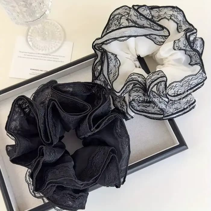 Porte-queue de cheval en dentelle de luxe, Style français, éthéré, Vintage, inspiré de la cour, chignon, accessoire pour cheveux
