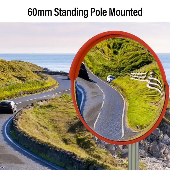 Miroir de circulation extérieur grand angle incurvé avec angle de vision étendu et miroir en PC léger