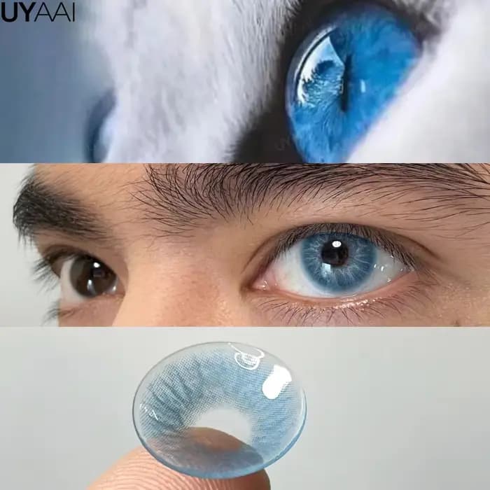 UYAAI 1 Paire de Lentilles de Couleur Bleues