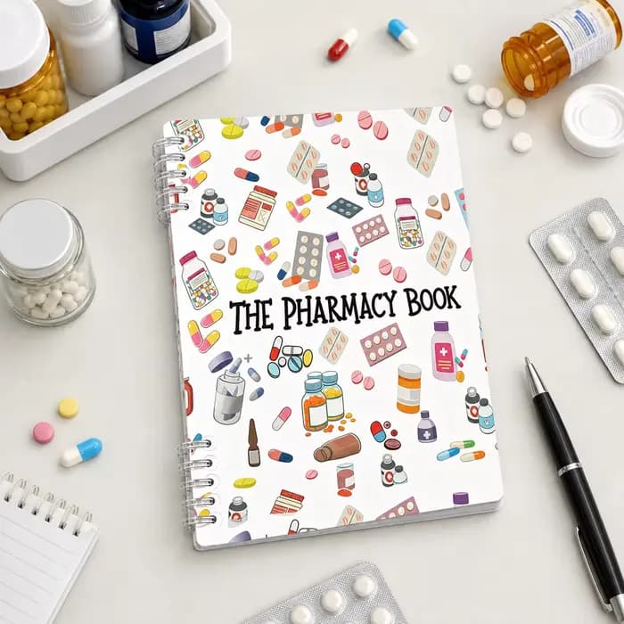 Carnet à spirale pour pharmacie, 120 pages, motif médical mignon, journal pour pharmaciens, étudiants, infirmières, notes scolaires et de bureau, cadeau