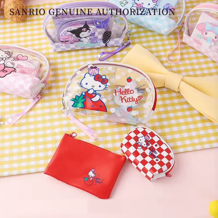 Ensemble de sacs de maquillage Kawaii Sanrio 3 en 1