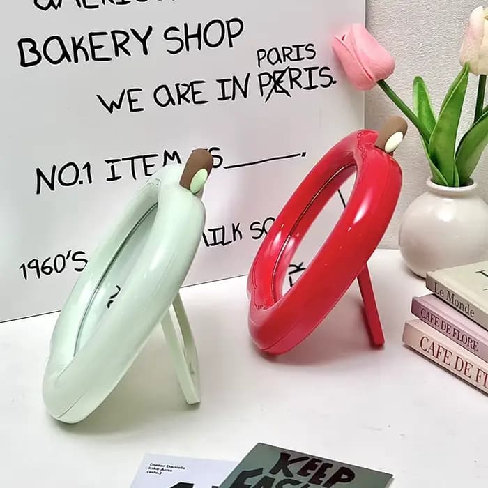 Ins – miroir de maquillage décoratif en forme de pomme
