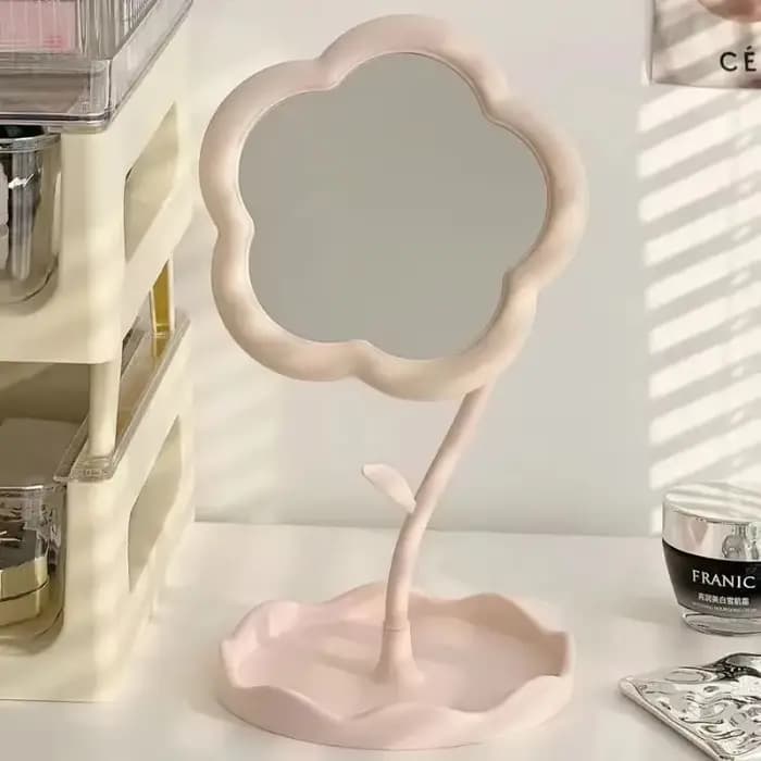 Miroir de bureau créatif en forme de fleur pour chambre d'étudiant, style Gao Yan, haute valeur esthétique, pour maquillage et décoration intérieure