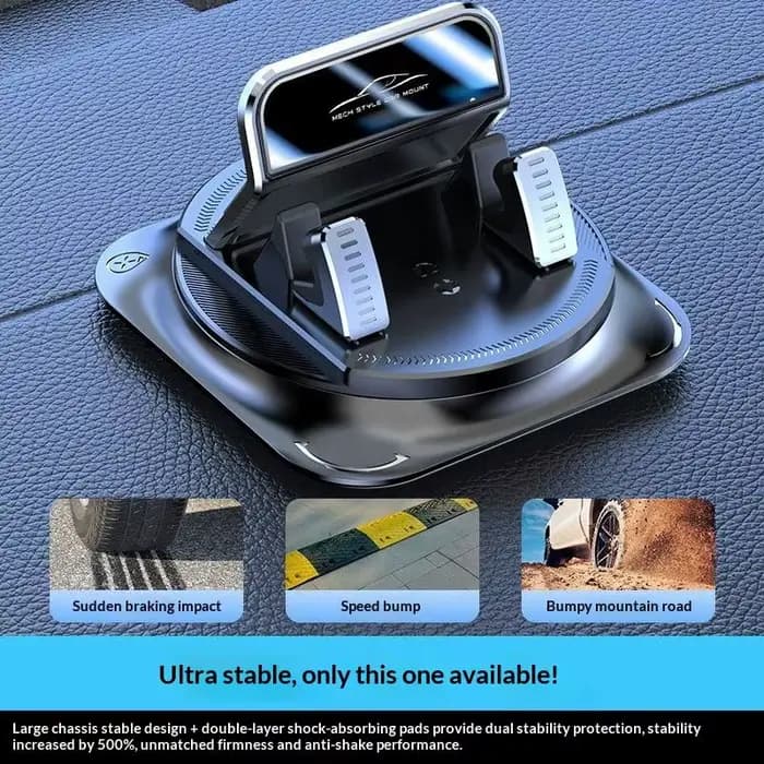 Nouveau support de téléphone portable pour tableau de bord de voiture, rotatif à 360°, fixation adhésive, support universel stable pour téléphone portable, accessoires pour voiture