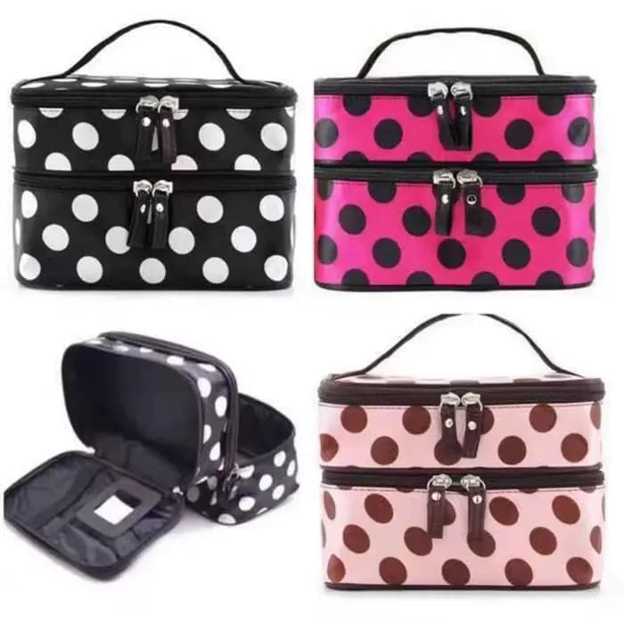 Sac de maquillage double couche tendance
