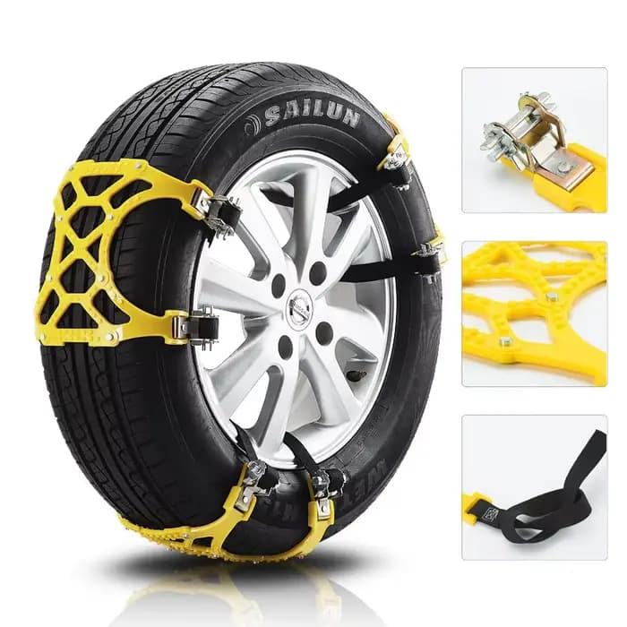 Chaînes de pneus de neige de voiture, roues de pneus de boue, ceinture antidérapante épaisse pour voiture/SUV/camion, Portable, facile à monter, voiture de Traction d'urgence
