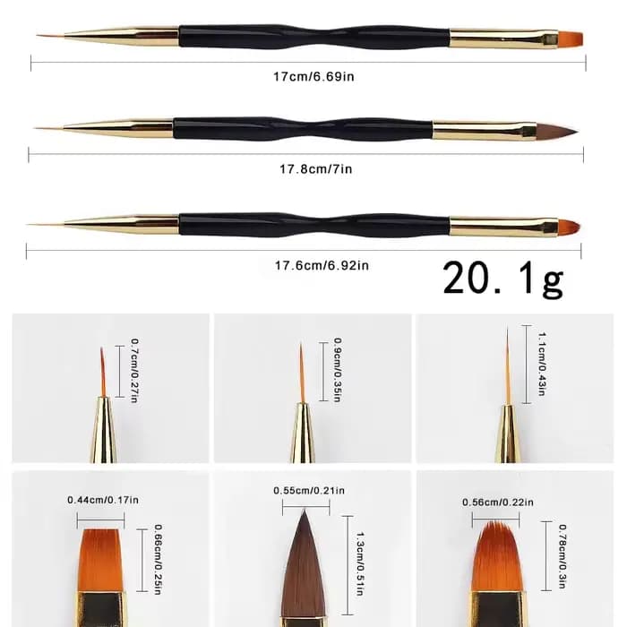 Ensemble de pinceaux pour Nail Art à rayures françaises