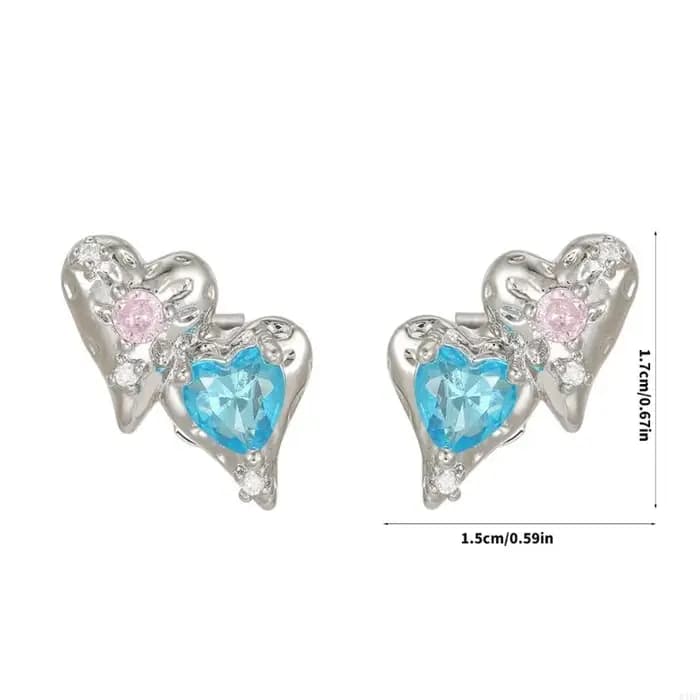 Clip d'oreille en forme cœur bicolore, accessoire crochet d'oreille pour Freeclip 1 2, décoration en métal K1KF