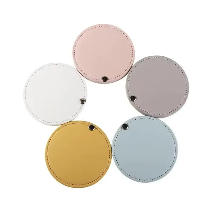 Nouveau Miroir de maquillage en cuir Pu