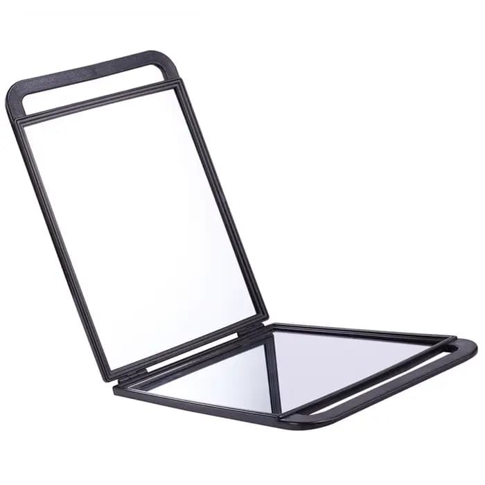 Miroir de poche double face pour barbier et salon de beauté, design compact pour les voyages et l'utilisation en salon, réflexion haute définition