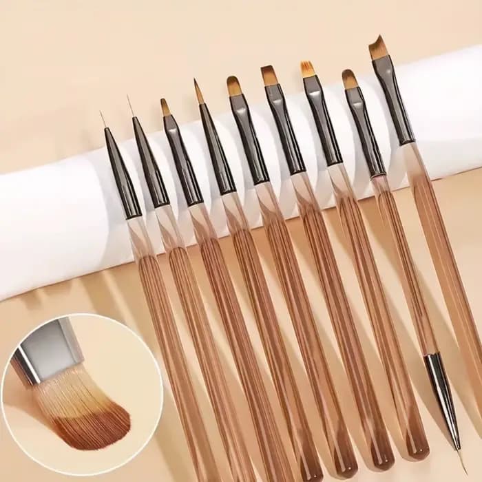 9 pièces brosse à ongles pour Nail Art Design