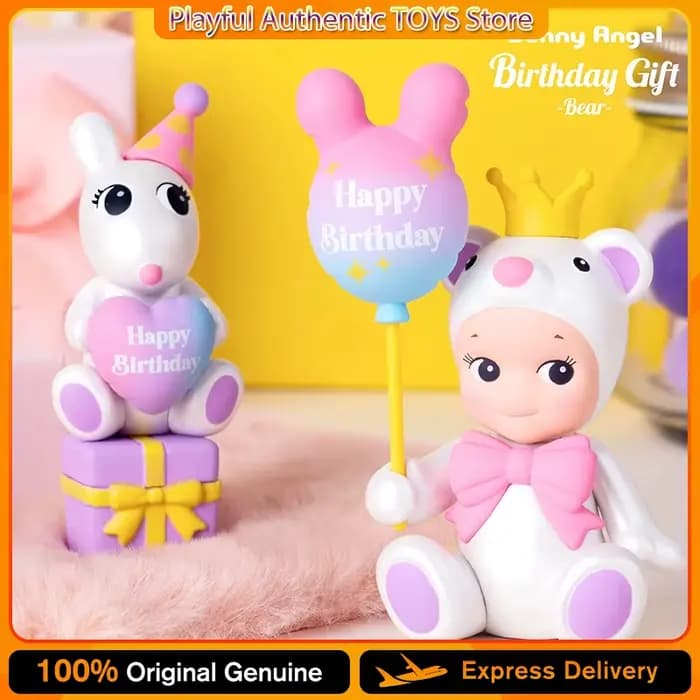 Sonny Angel – Boîte Mystère Ours Cadeau d'Anniversaire – Figurine Kawaii pour Célébrer les Jours Spéciaux – Ornement de Bureau – Poupée Modèle – Cadeaux Surprise