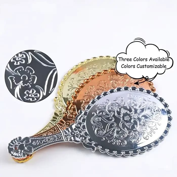 Miroir de Maquillage Portable à Motifs Vintage