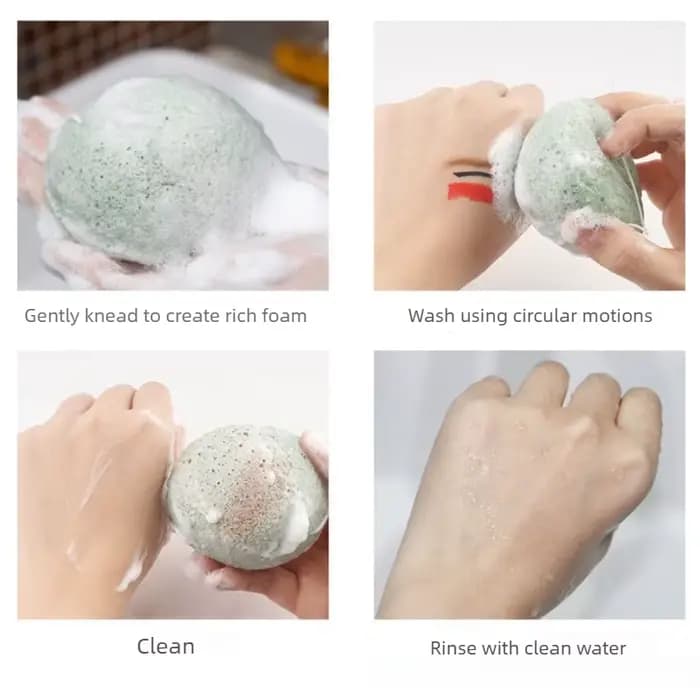 Lot de 7 éponges nettoyantes faciales en konjac naturel