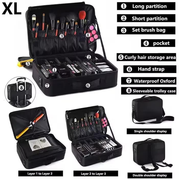 Nouveau Oxford trousse de maquillage pour femmes professionnel grande capacité voyage