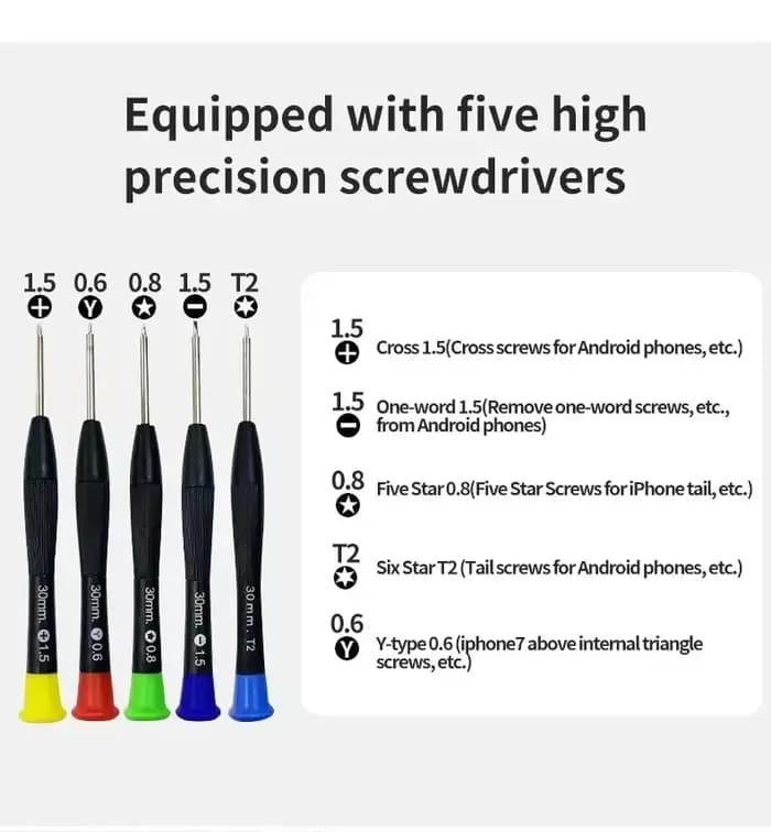 Outils de réparation de téléphone 22 en 1, Kit d'entretien de tournevis de précision, outil de démontage multifonctionnel pour tablette de téléphone portable PC