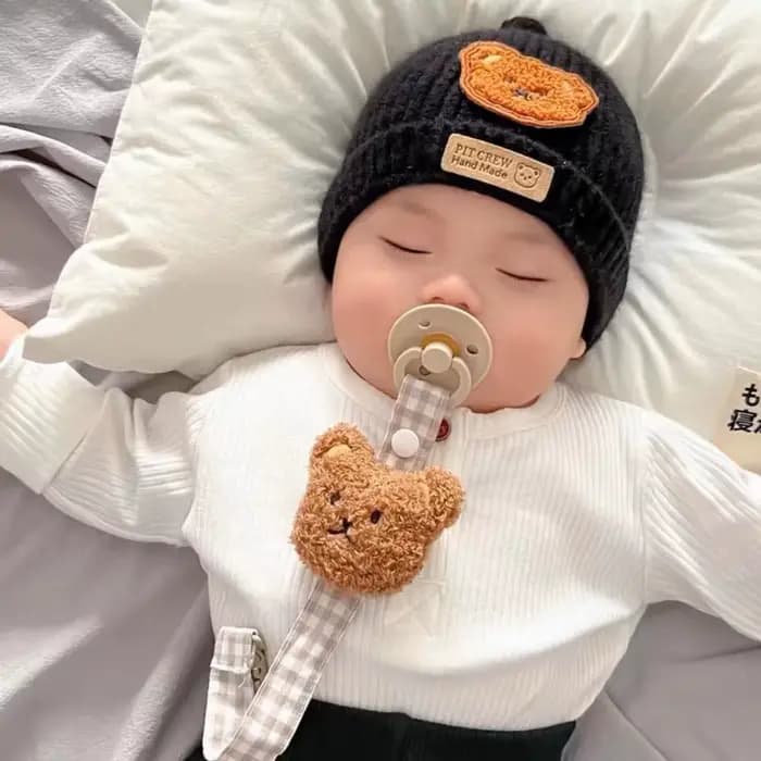 1 pièces mignon ours bébé attache-sucette chaîne porte-factice sucette Clips sangle porte-mamelon infantile alimentation bébés accessoire