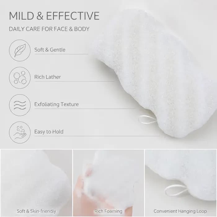 1 éponge faciale naturelle en konjac