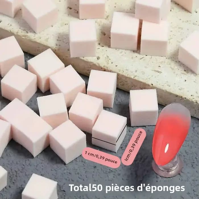Éponge pour Nail Art, 50 pièces