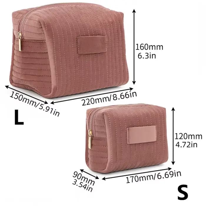 Trousse de maquillage Portable en velours de grande capacité