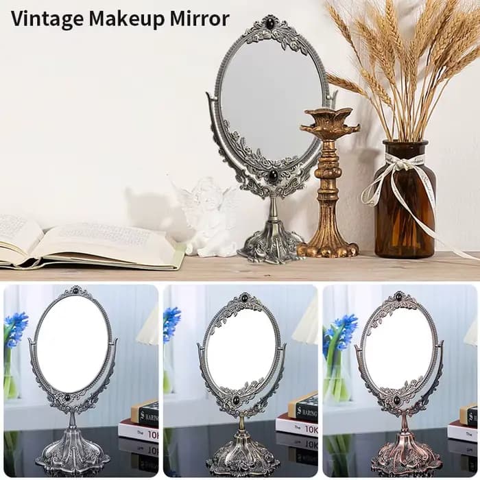 Miroir de maquillage vintage double face