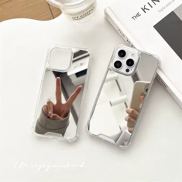 Coque de téléphone rigide en acrylique miroir, étui arrière pour iphone 17 Air 16 16E 15 14 13 12 Mini 11 Pro Max XS XR 8 7 6 6S Plus SE 2 3