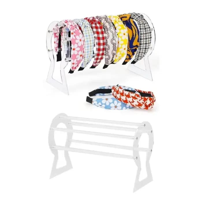 Support de rangement multifonctionnel en acrylique transparent pour serre-têtes et accessoires capillaires