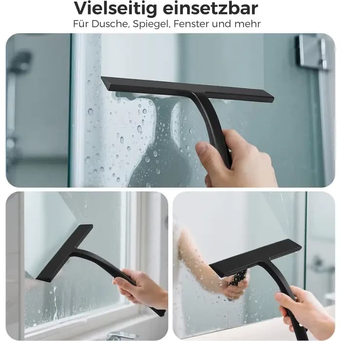 Raclette de douche en silicone pour portes de douche, parois de douche, miroirs, vitres de voiture et nettoyage de vitres