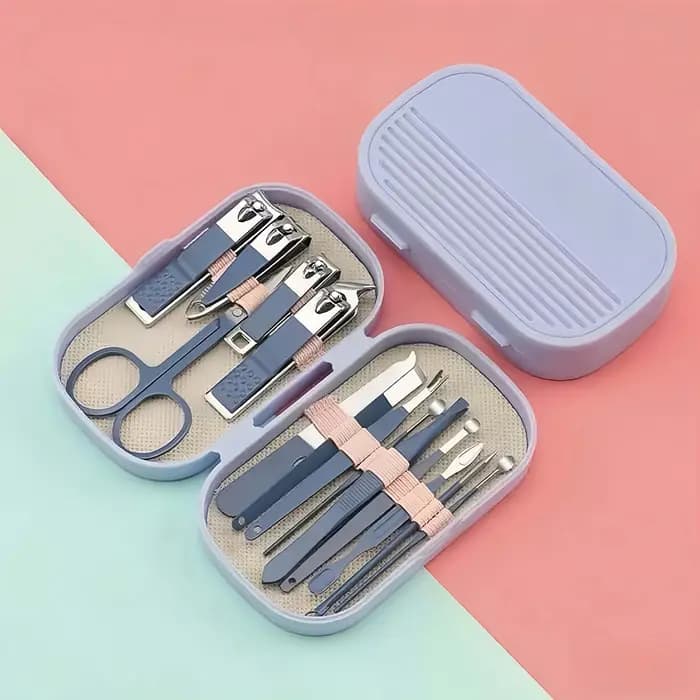 Kit de soin des ongles portable en acier inoxydable 14 en 1