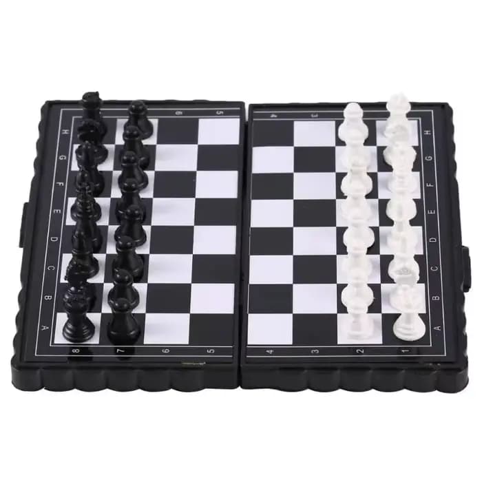 Mini jeu d'échecs magnétique pour enfants - Échiquier pliable en plastique portable, idéal pour les voyages et les activités de plein air