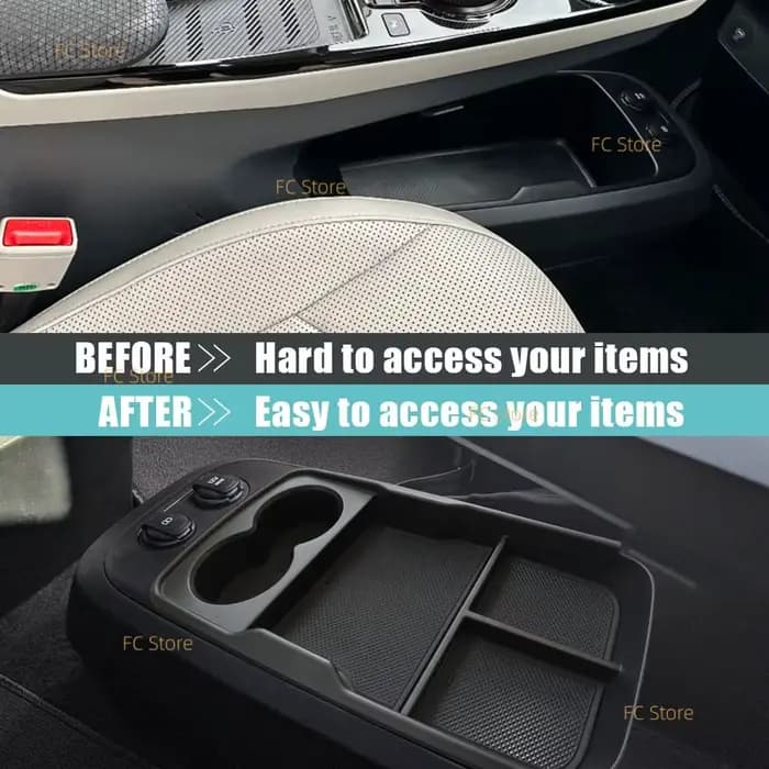 Pour 2025 2022-2024 Kia EV6 Console centrale inférieure organisateur boîte accessoires plateau intérieur accessoires boîte de rangement