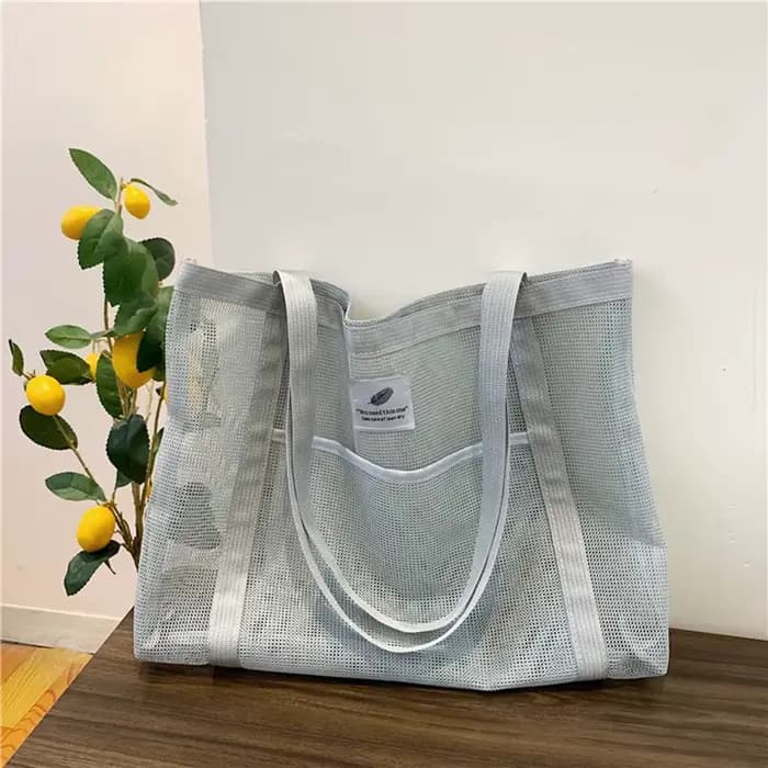 Sac à bandoulière en maille transparente pour femmes