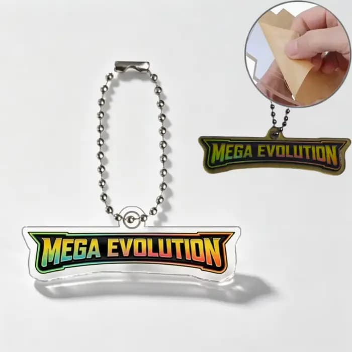 Porte-clés en acrylique de la série complète Pokémon pour les Mega Evolutions anglaises PRISMATIC ASCENDED 151, pendentif pour clés de voiture, cadeaux de collection