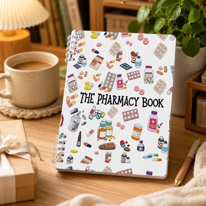 Carnet à spirale pour pharmacie, 120 pages, motif médical mignon, journal pour pharmaciens, étudiants, infirmières, notes scolaires et de bureau, cadeau