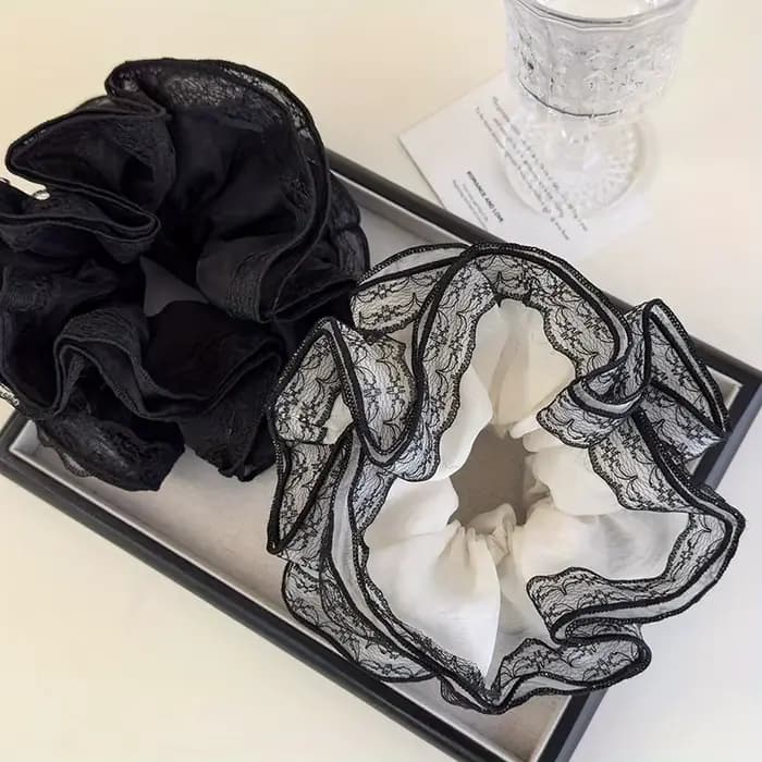 Porte-queue de cheval en dentelle de luxe, Style français, éthéré, Vintage, inspiré de la cour, chignon, accessoire pour cheveux