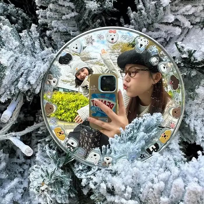 Miroir convexe rond pour voyage