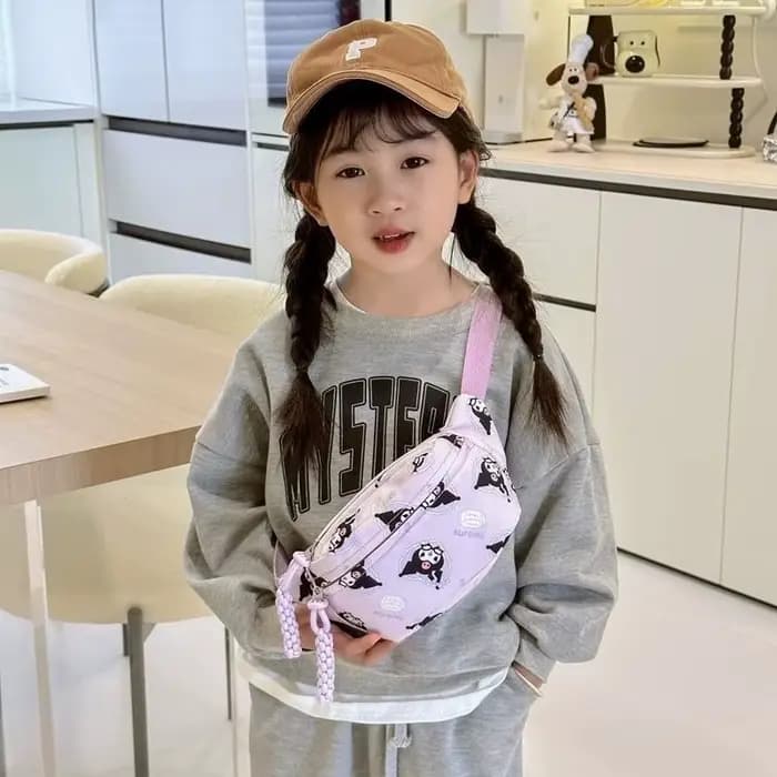 Sac à bandoulière imprimé Kuromi pour femmes et filles