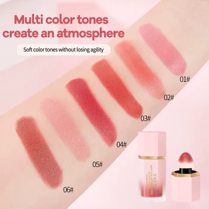 TVLV – fard à joues liquide mat 4 couleurs, facile à appliquer, tête de brosse en éponge de fard à joues imperméable longue durée